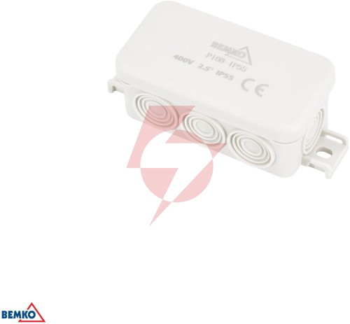 Puszka instalacyjna natynkowa 85x45x37mm ip55 8p jasnoszara e04-pi08-ip55