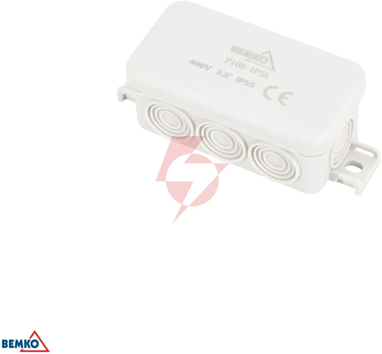 Puszka instalacyjna natynkowa 85x45x37mm ip55 8p jasnoszara e04-pi08-ip55