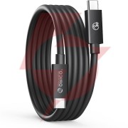 Orico przewód thunderbolt 5 usb-c 80gbps, 240w, 8k@60hz, 1,5m, czarny