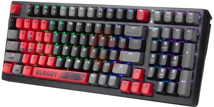 Klawiatura mechaniczna a4tech bloody s98 usb sports red (blms red plus switches)