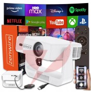 Mini projektor przenośny rzutnik android 14 wifi 360 full hd 4k do telefonu zenwire imc260