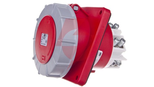 Gniazdo tablicowe skośne 125A 4P 400V /120x130/ czerwone IP67 POWER TWIST 444-6
