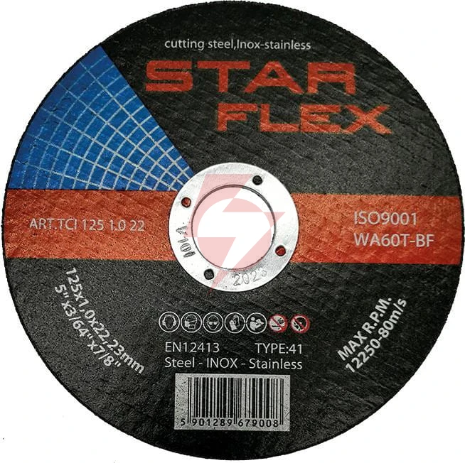 Tarcza tnąca star flex t41-125-1,0 wa60t-bf-inox tci1251022