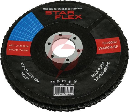Tarcza listkowa star flex t29 125-22 gran 60 inox tli1252260