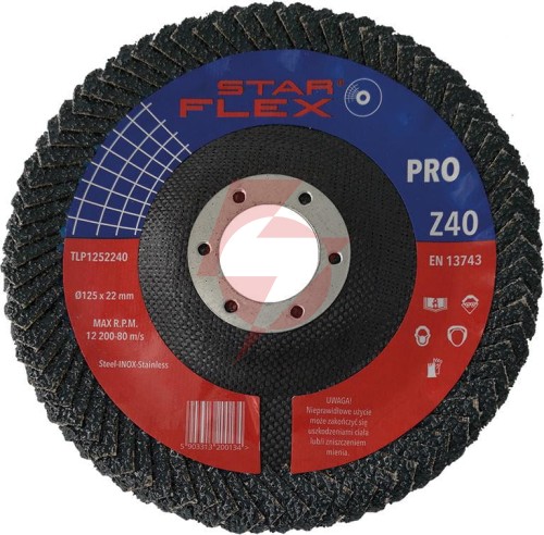 Tarcza listkowa pachwinowa star flex 125-22 gran 40 tlp1252240