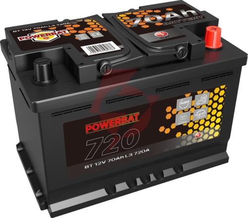Akumulator agm samochodowy start-stop powerbat l3 12 v 70 ah