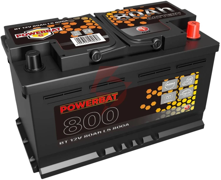 Akumulator agm samochodowy start-stop powerbat l4 12 v 80 ah