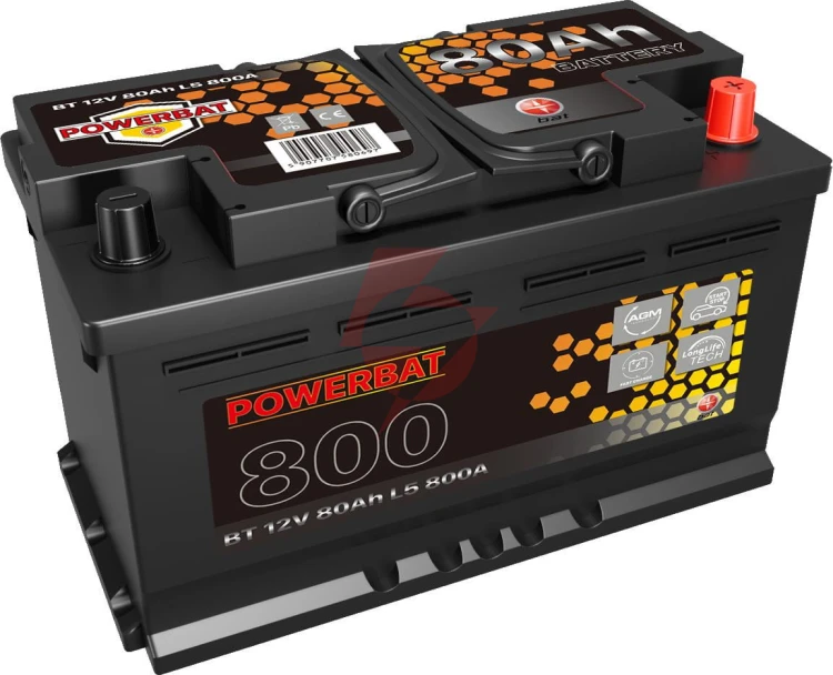 Akumulator agm samochodowy start-stop powerbat l4 12 v 80 ah
