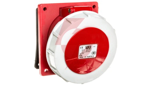 Gniazdo tablicowe 32A 5P 400V czerwone IP67 4252-6v