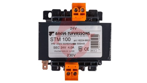 Transformator 1-fazowy bezpieczeństwa STM 100 230/ 24V 4,1A 100VA, Ta 40, 16224-9923