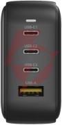Ładowarka sieciowa unitek gan 4 porty, pd 100w qc3.0 czarna