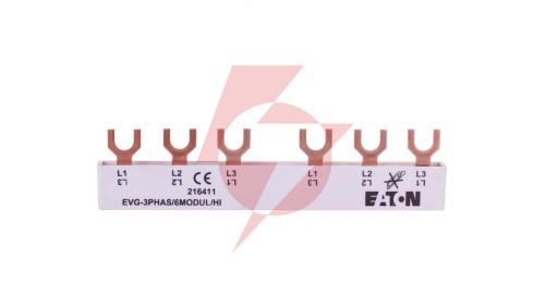 Szyna łączeniowa 6P 63A 10mm2 widełkowa (6 mod.+HI) EVG-3PHAS/6MODUL/HI 216411