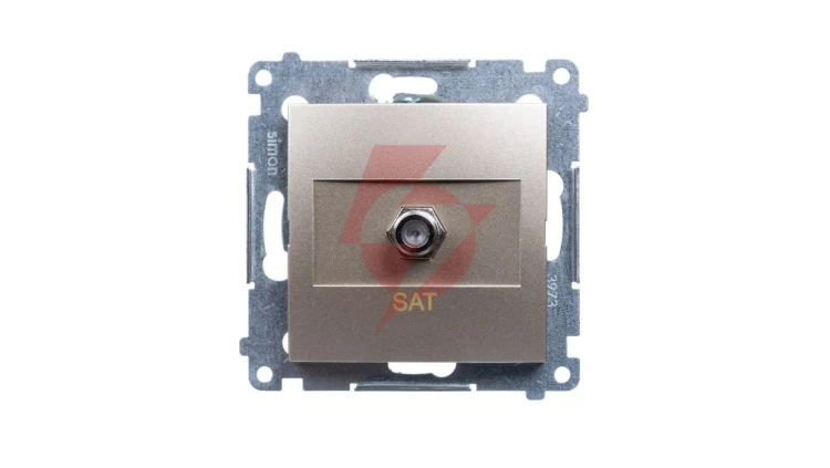 Simon 54 Gniazdo antenowe pojedyncze SAT złoty mat DASF1.01/44