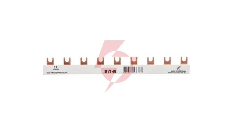 Szyna łączeniowa 1P 63A 10mm2 widełkowa (9 mod.+HI) EVG-1PHAS/9MODUL/HI 215656