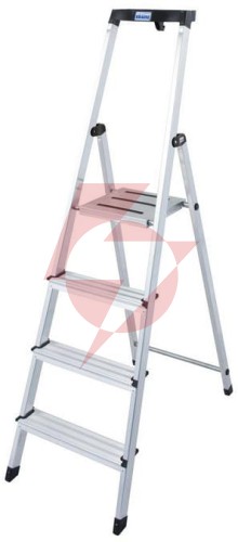 Drabina aluminiowa jednostronna krause safety 1x4 z półką 126320