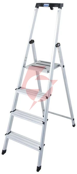 Drabina aluminiowa jednostronna krause safety 1x4 z półką 126320