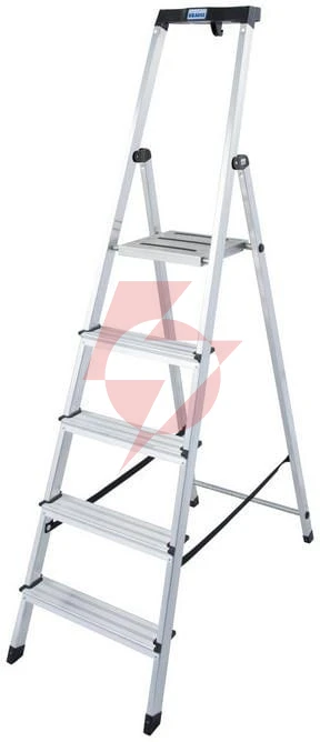 Drabina aluminiowa jednostronna krause safety 1x5 z półką 126337