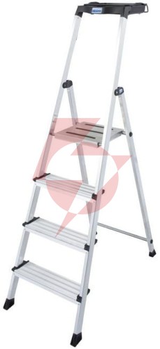 Drabina aluminiowa jednostronna krause secury multigrip 1x4 z półką 126528