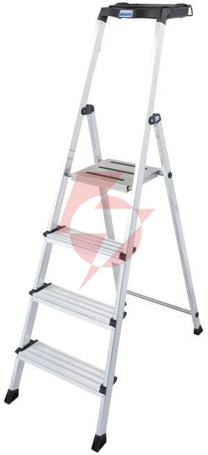 Drabina aluminiowa jednostronna krause secury multigrip 1x4 z półką 126528