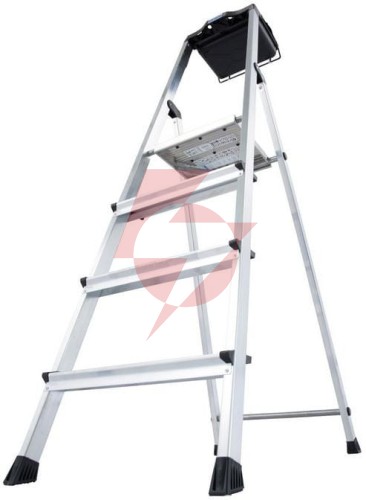 Drabina aluminiowa jednostronna krause secury multigrip 1x4 z półką 126528