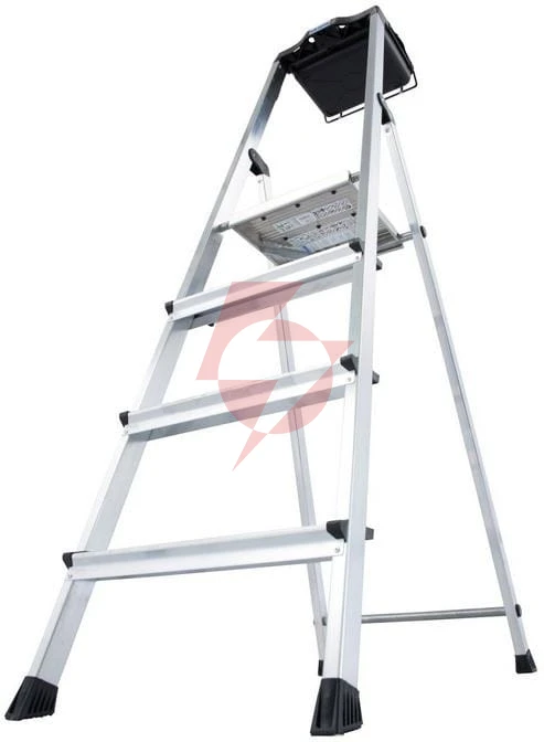Drabina aluminiowa jednostronna krause secury multigrip 1x4 z półką 126528