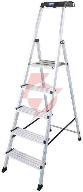 Drabina aluminiowa jednostronna krause secury multigrip 1x5 z półką 126535