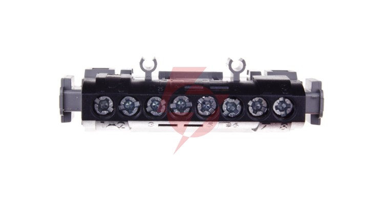 Listwa przyłączeniowa 8-otworów czarna IP2xC-8 004852