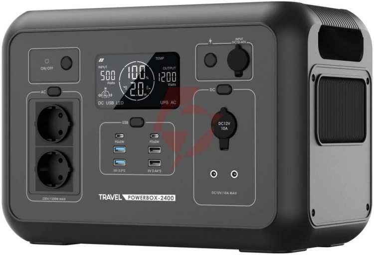 Przenośna stacja zasilania volt polska travel powerbox 2400 (1200w) 1008wh
