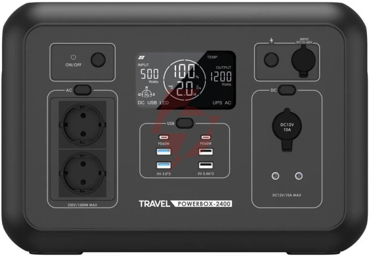Przenośna stacja zasilania volt polska travel powerbox 2400 (1200w) 1008wh
