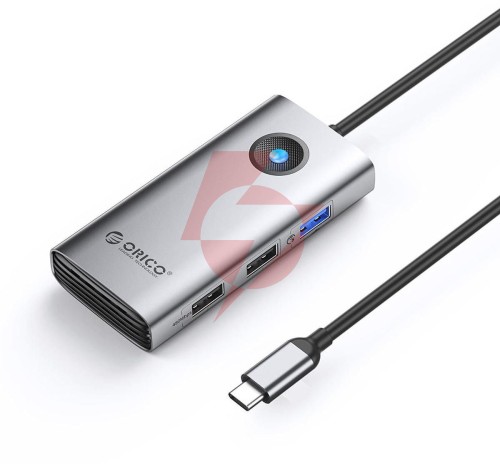 Hub usb orico 5gbps, usb-a, 2xusb-a 2.0, pd60w, hdmi 4k@30hz, szary