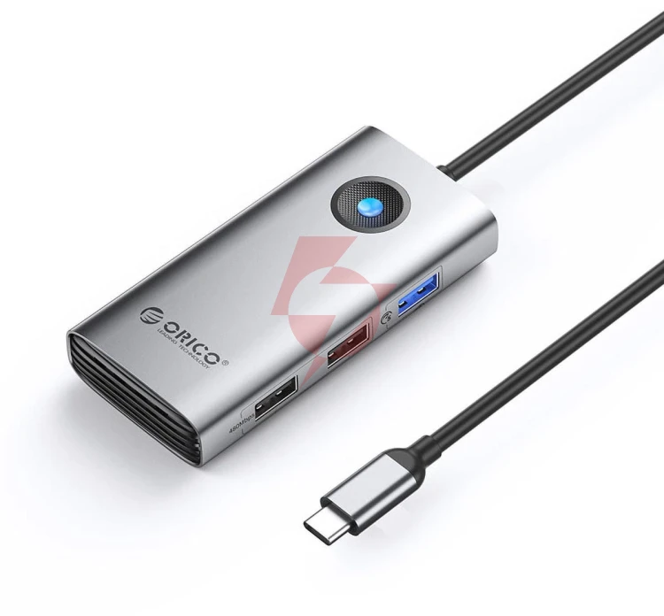 Hub usb orico 5gbps, usb-a, 2xusb-a 2.0, pd60w, hdmi 4k@30hz, szary