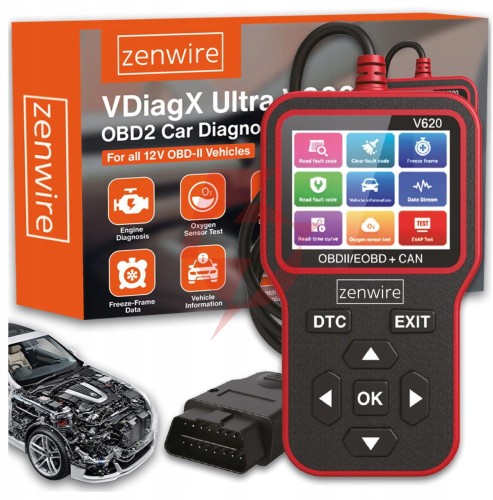 Interfejs tester skaner diagnostyczny  obd2 elm327 can zenwire v620