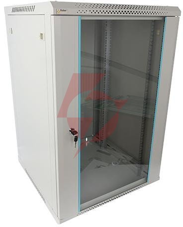 Szafa rack pulsar 18u / 19” wisząca do złożenia 600x600 szara