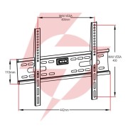Uchwyt do tv lcd/led 26-60" 45kg ar-33 art bez regulacji 2,4cm
