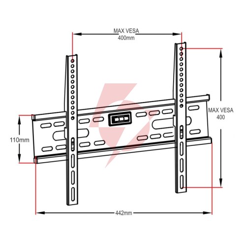 Uchwyt do tv lcd/led 26-60" 45kg ar-33 art bez regulacji 2,4cm