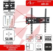 Uchwyt do tv lcd/led 26-60" 45kg ar-33 art bez regulacji 2,4cm