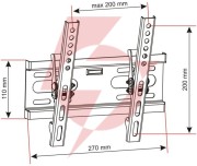 Uchwyt do tv lcd/led 14-42" 35kg ar-46 art reg. w pionie