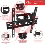 Uchwyt do tv lcd/led 22-55" 35kg ar-53 art reg. pion i poziom