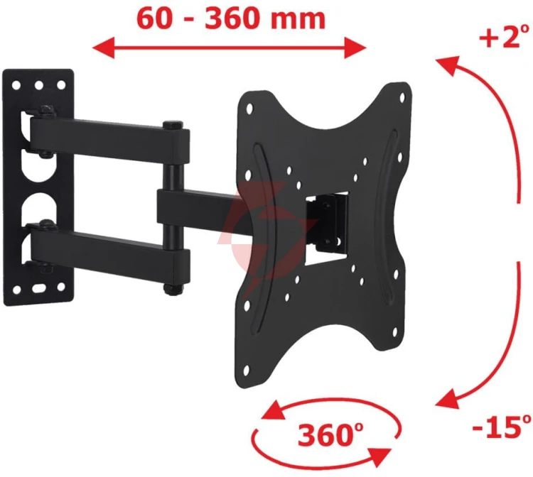 Uchwyt do tv led/lcd 19-42" 35kg ar-60a art reg. pion/poziom