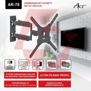 Uchwyt do tv led/lcd 23-52" 32kg ar-78 art reg. pion/poziom 50cm