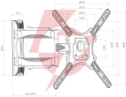 Uchwyt do tv led/lcd 23-52" 32kg ar-78 art reg. pion/poziom 50cm