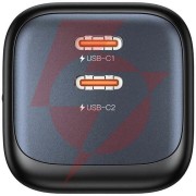 Ładowarka sieciowa unitek gan 45w, 2xusb-c, pd 3.0, qc, czarna