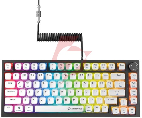 Klawiatura przewodowa rampage zenith pro 8000hz, hall effect, rgb, gateron ks-20, czarna