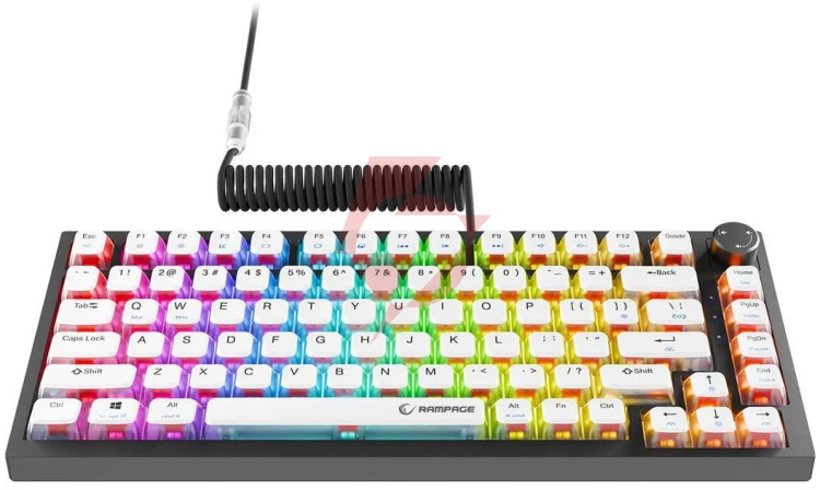 Klawiatura przewodowa rampage zenith pro 8000hz, hall effect, rgb, gateron ks-20, czarna