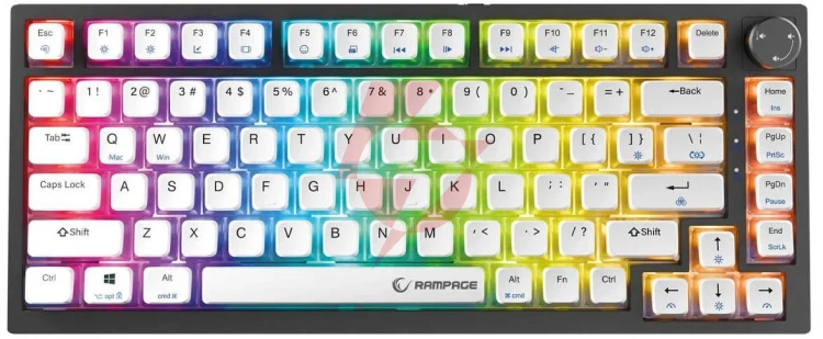 Klawiatura przewodowa rampage zenith pro 8000hz, hall effect, rgb, gateron ks-20, czarna