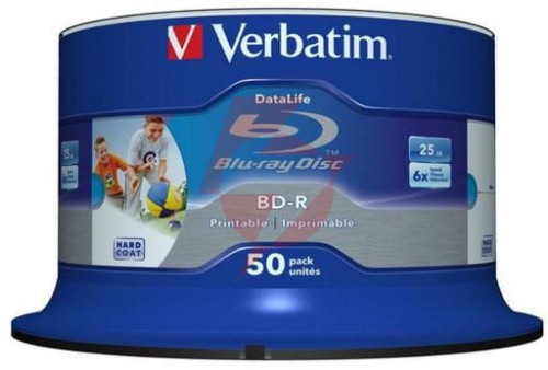 Płyty blu-ray verbatim bd-r sl printable 25gb cake (50szt.)