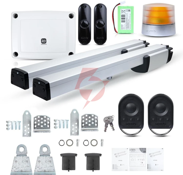 Zestaw somfy ixengo l 3s+ io comfort pack do 8m bram dwuskrzydłowych