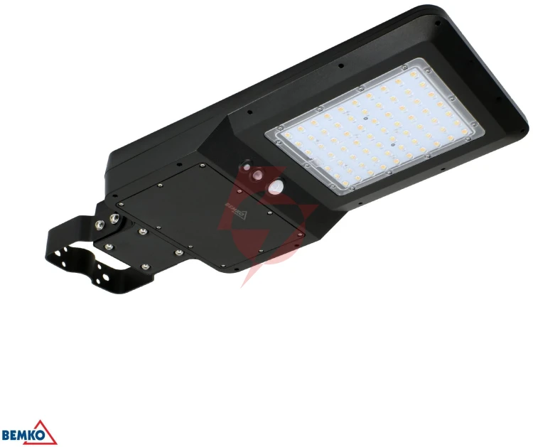 Solarna oprawa uliczna led solger 40w 6000lm 3000/4000/6000k ip65 czarna cz. pir
