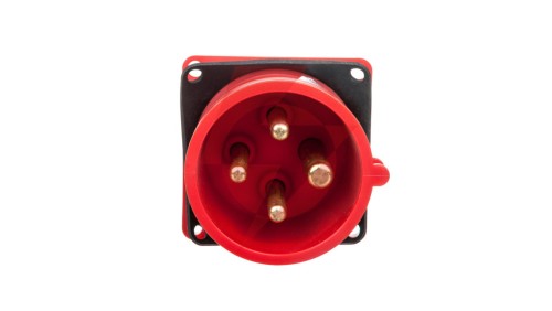 Wtyczka tablicowa 16A 4P 400V czerwona IP44 614-6f3