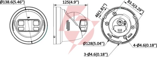 Kamera ip hikvision ds-2cd2383g2p-lisu/sl(180°)